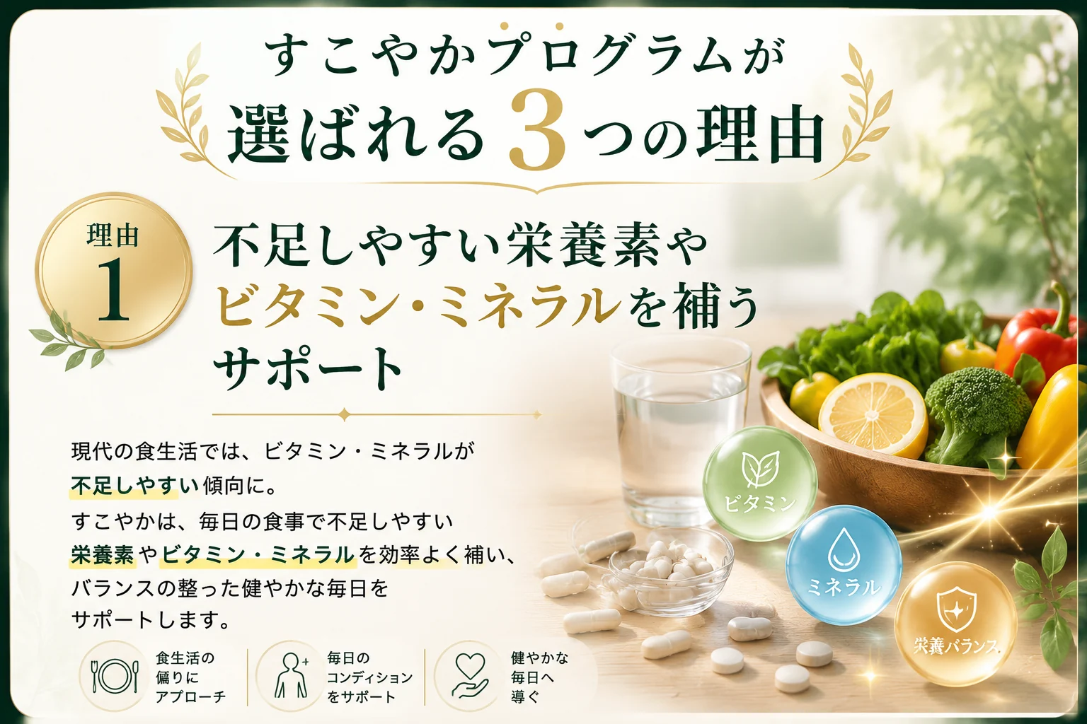 すこやかが選ばれる理由 栄養素と内側から整える考え方